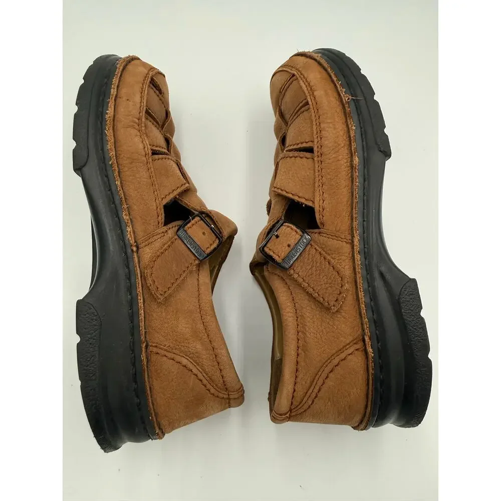 Birkenstock Madeira Fisherman Sandals Brown Nubuck Leather Size 39 Comfort Boho